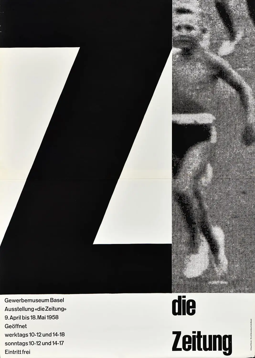 die Zeitung poster by Emil Ruder, 1958